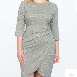 Eloquii Plaid Dress w/ Wrap Skirt